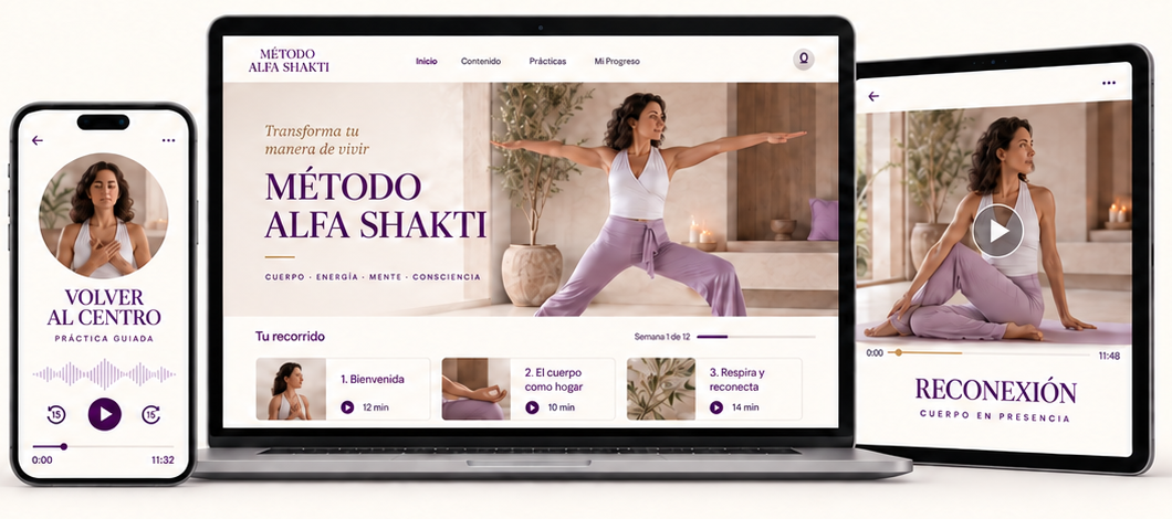 Mockup grande del Método Alfa Shakti centrado